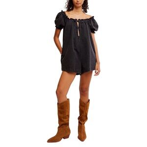 Free People Black Off-Shoulder Romper